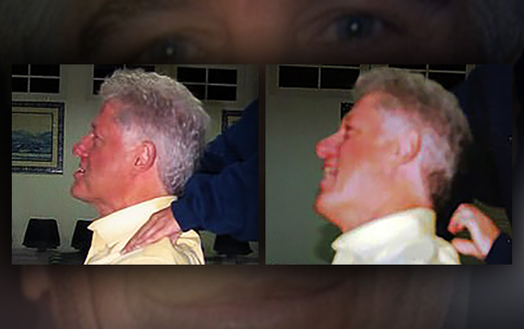 There's The Rub! Photos Show Bill Clinton Getting Massaged by Jeffrey Epstein Victim