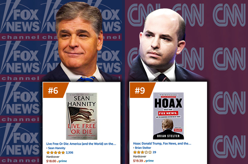 OUTFOXED: Sean Hannity Soars Past Brian 'Humpty' Stelter on Amazon Best Seller List