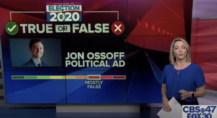 Fact-Checker Rates Ossoff Ad Painting Perdue as Corrupt 'Mostly False'
