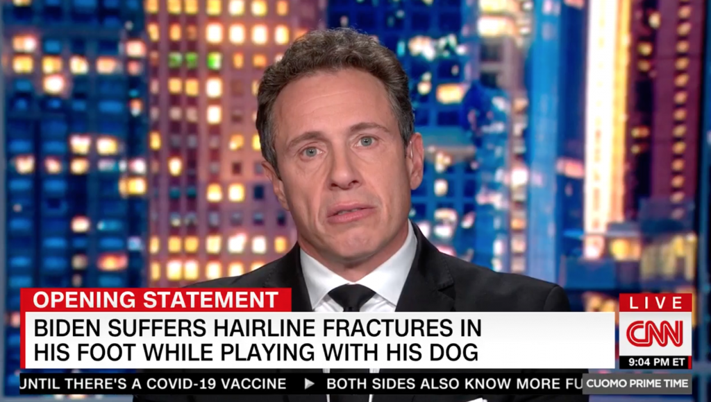 CNN Praises Biden for Breaking Foot