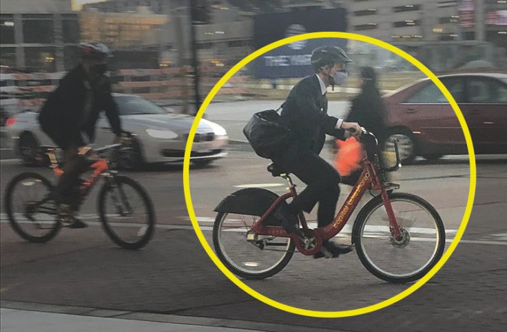 NERD ALERT: Pete Buttigieg Rides Communal Bicycle Home From Work, Wears Helmet
