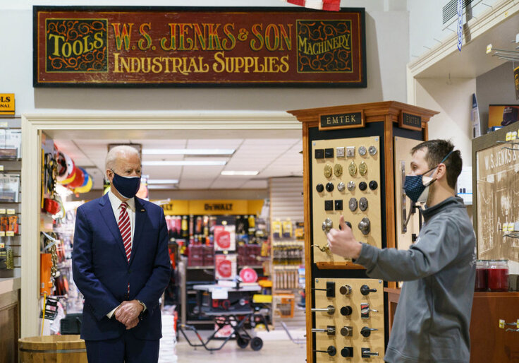 Small Business Owner Touts Trump-Backed PPP Loan During Biden Visit