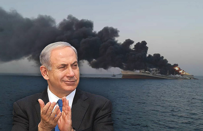 Bibi's Last Hurrah? Iran's Largest Warship Reduced to Flaming Wreckage as PM Faces Ousting