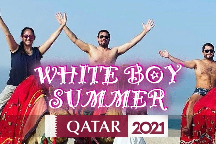 White Boy Summer, Qatar Edition: Fart Denier Eric Swalwell Rides Camel, Bares Nipples on $84K Desert Junket