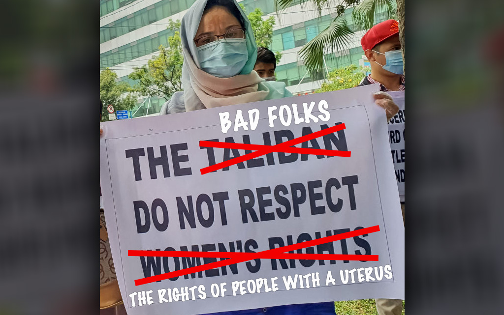 Lib Activist Group Warns Protesters: Men Can Have Abortions Too, Comparing GOP to Taliban is 'Islamophobic'