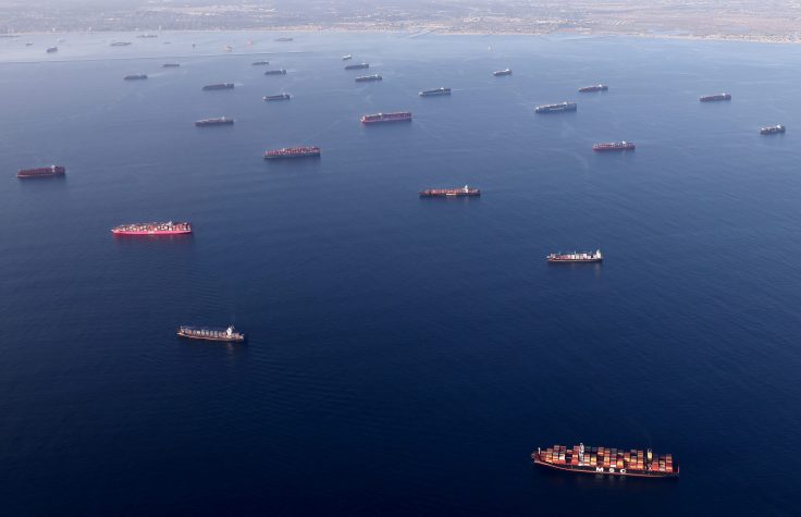 Record Number of Ships Stranded Outside California Ports