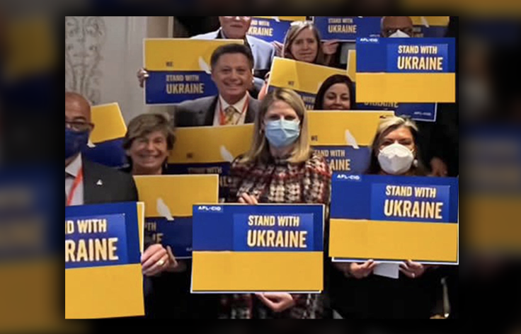 Dues Well Spent: Union Cartel Botches 'Stand With Ukraine' Photo Op