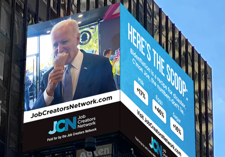 Biden Is Now Licking Ice Cream on a Times Square Billboard