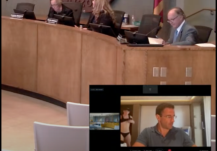 Man in Panties Makes Appearance in Arizona Dem's Government Video Call