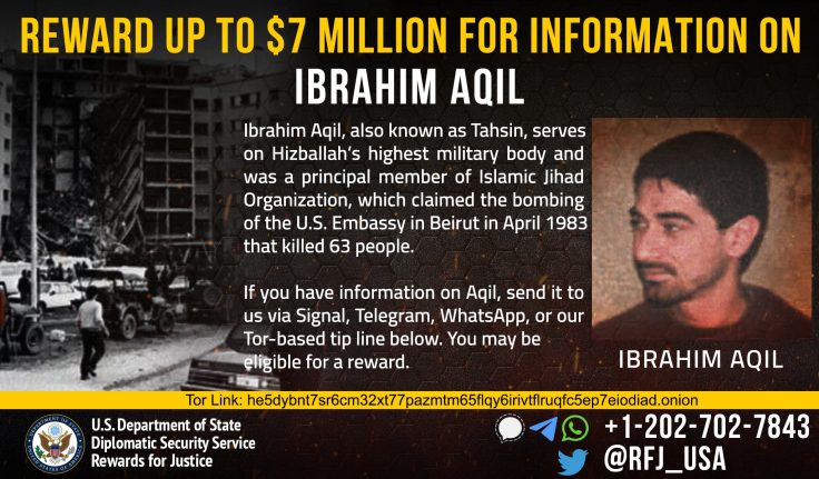 US Puts $7 Million Bounty on Hezbollah Leader's Head