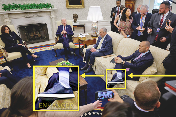 Fashion Hate Crime: Democrat Hakeem Jeffries Defiles Oval Office With Outrageous Sneaker-Suit Combo
