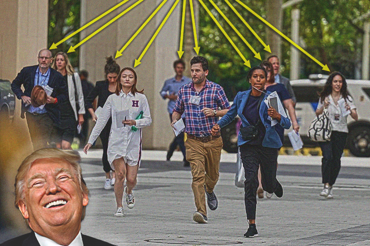 PHOTO ANALYSIS: Trump Makes Journalists Run for Their Lives Like a Bunch of Nerds