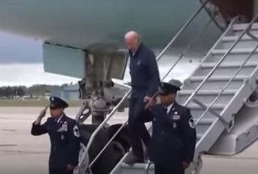 WATCH: Biden Uses Air Force One Short Stairs To Avoid Falling—Almost Falls