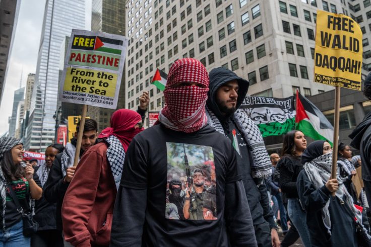 Hundreds Cheer Hamas Slaughter of Israeli Civilians in Protest Backed by the Squad’s Socialist Party