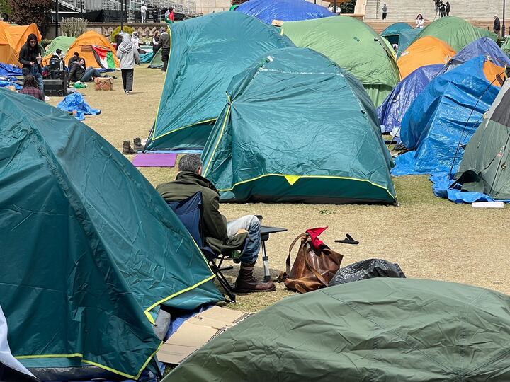 Columbia President Shafik Said This Anti-Semitic Prof Was Grading Papers Before His Exit from Columbia. He’s Been a Constant Presence in the Encampment Ever Since.
