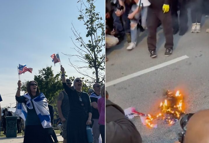 A Tale of Two Protests: Pro-Israel Demonstrators Rally Peacefully Where Their Anti-Israel Counterparts Destroy a Secret Service Fence
