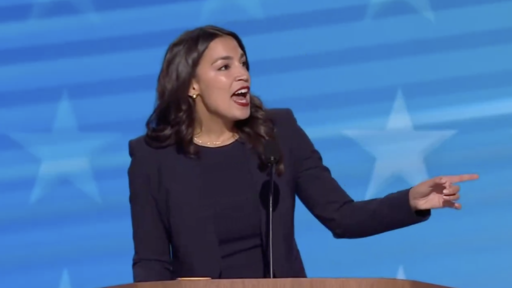 WATCH: Kamala Trots Out AOC To Address Anti-Israel Voters at Dem Convention