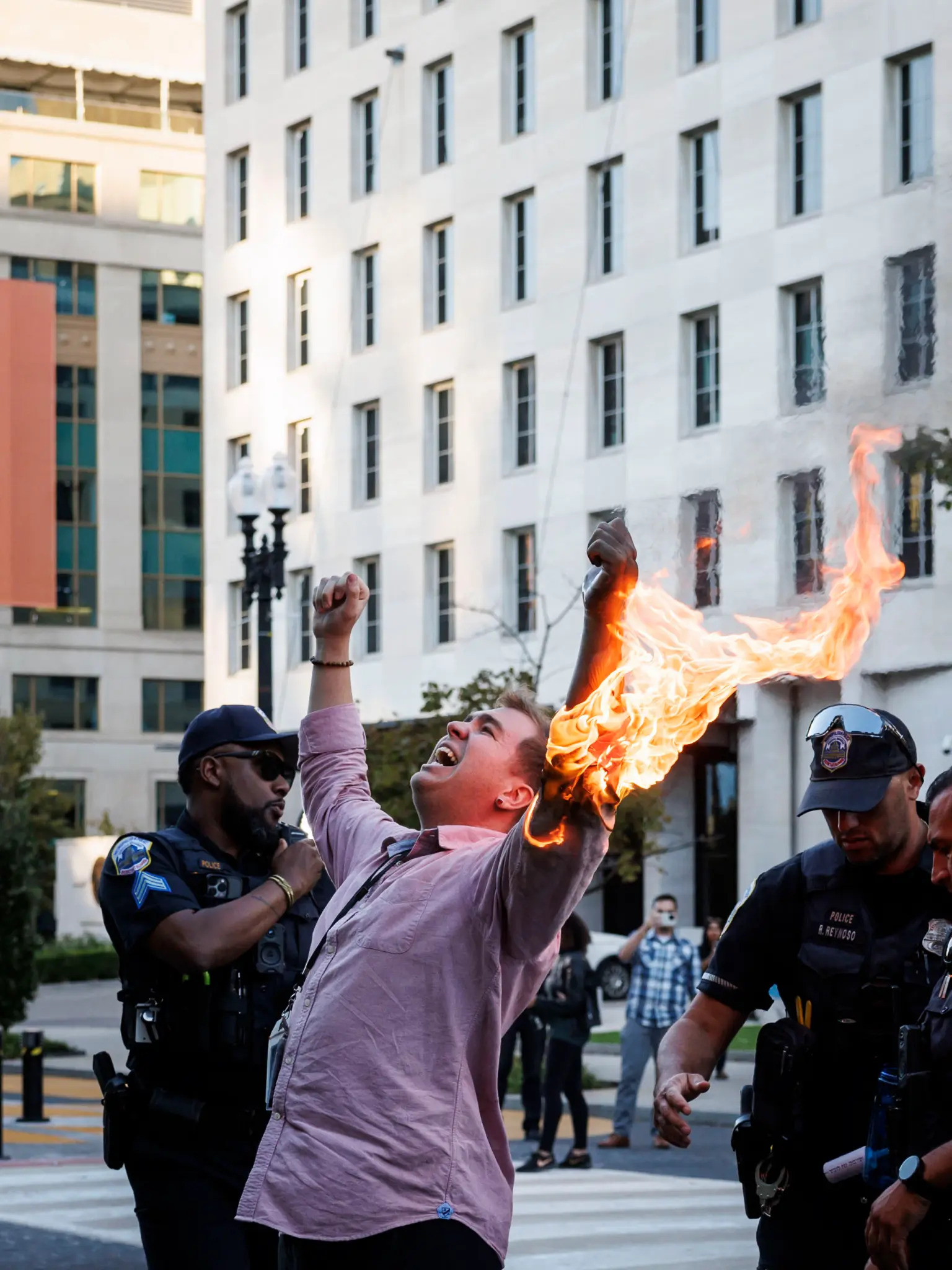 'I Give My Left Arm to You': CBS-Affiliated Journalist Sets Himself on Fire at Anti-Israel Protest, Citing 'Settler Colonialism' in Gaza