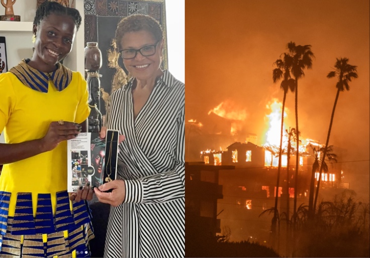 'Where Is LA Mayor Karen Bass?' Democrat Celebrates in Ghana While County Burns, Hydrants Run Dry