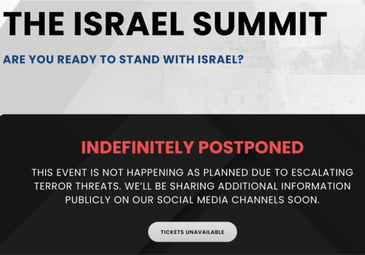 'No Safe Path Forward': Pro-Israel Summit Postponed Indefinitely Amid Terror Threats From 'Violent Jihadists'