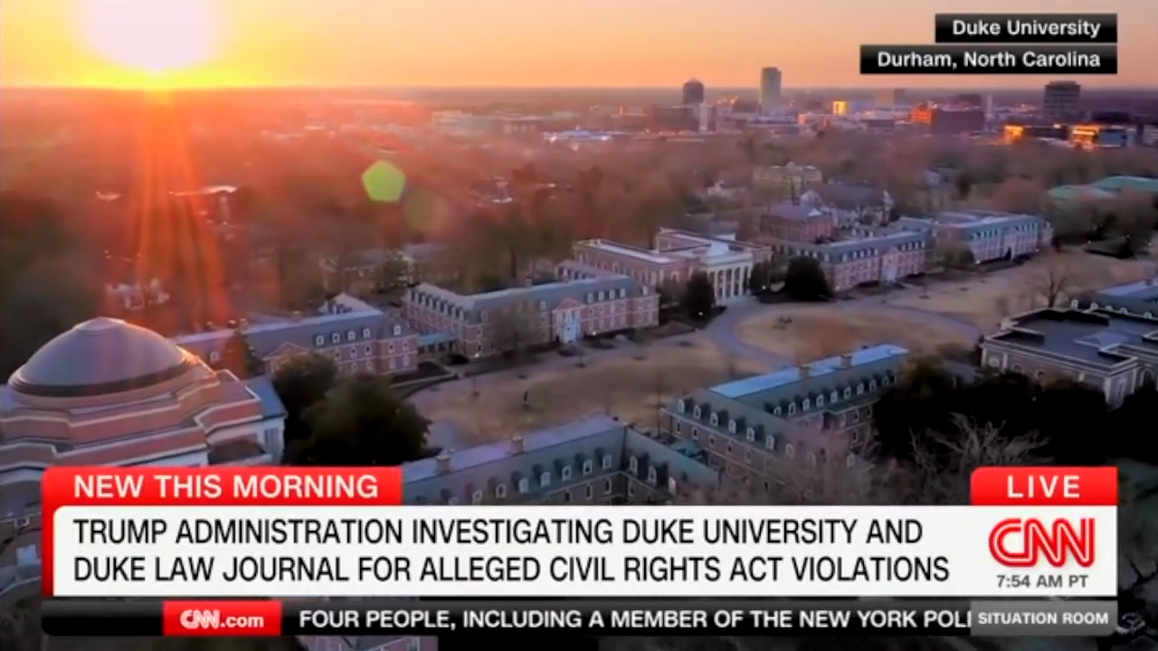 CNN Befuddled: Why Is Trump Admin Investigating Duke?