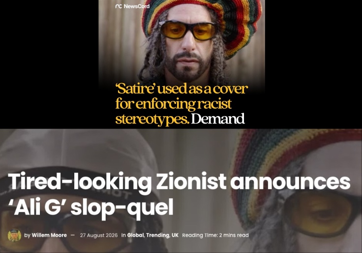 NewsCord‑Anti‑Israel‑Gruppe finanziert Kampagne zur Blockierung von Sacha Baron Cohens Ali‑G‑Film
